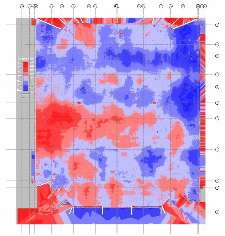 Colorful Weather Heat Map: Red and Blue Temperature Zones Heat map showing red and blue zones across a grid, indicating temperature variations.