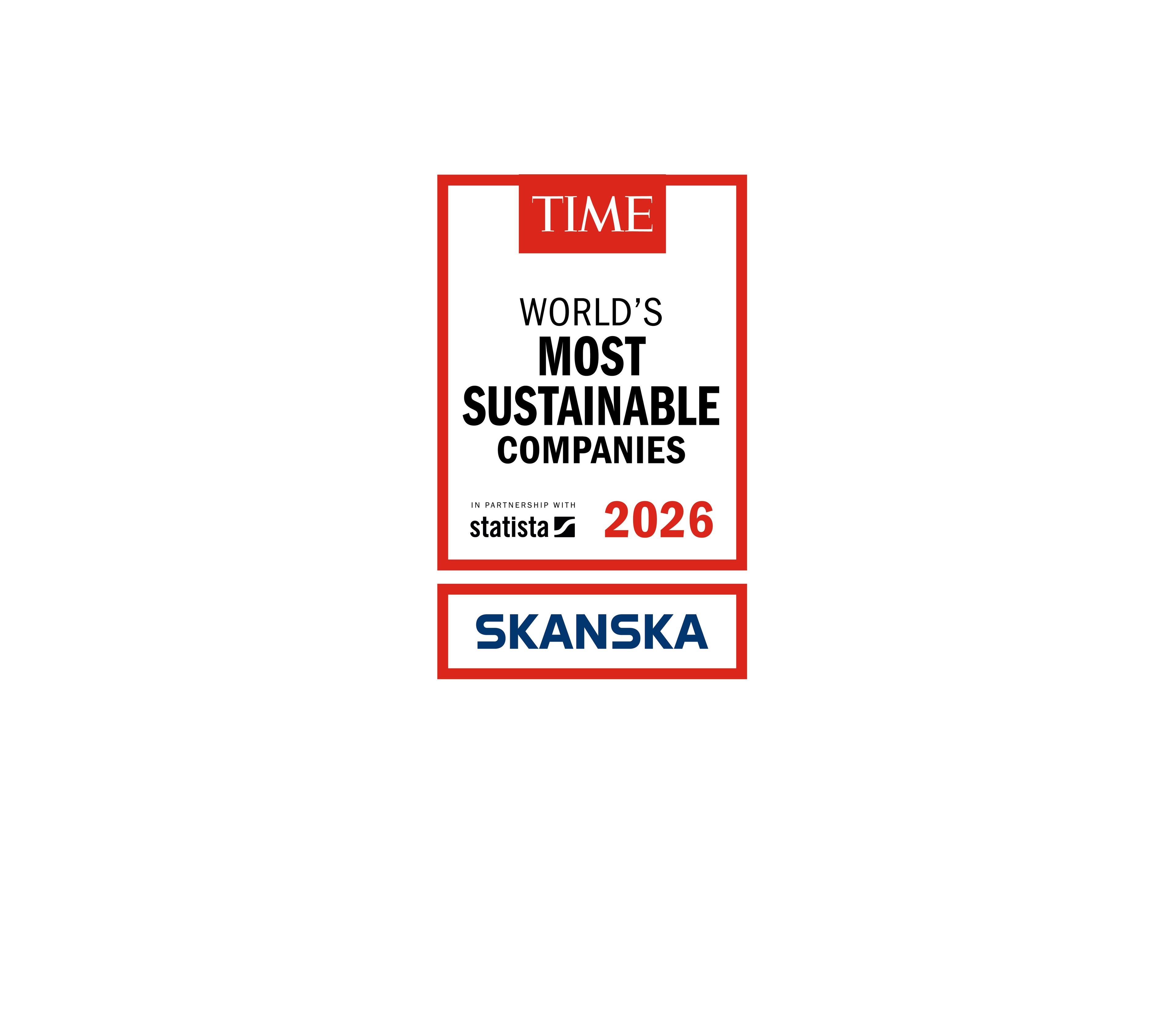 Times world's most sustainable companies in parnership with statista 2026 logo