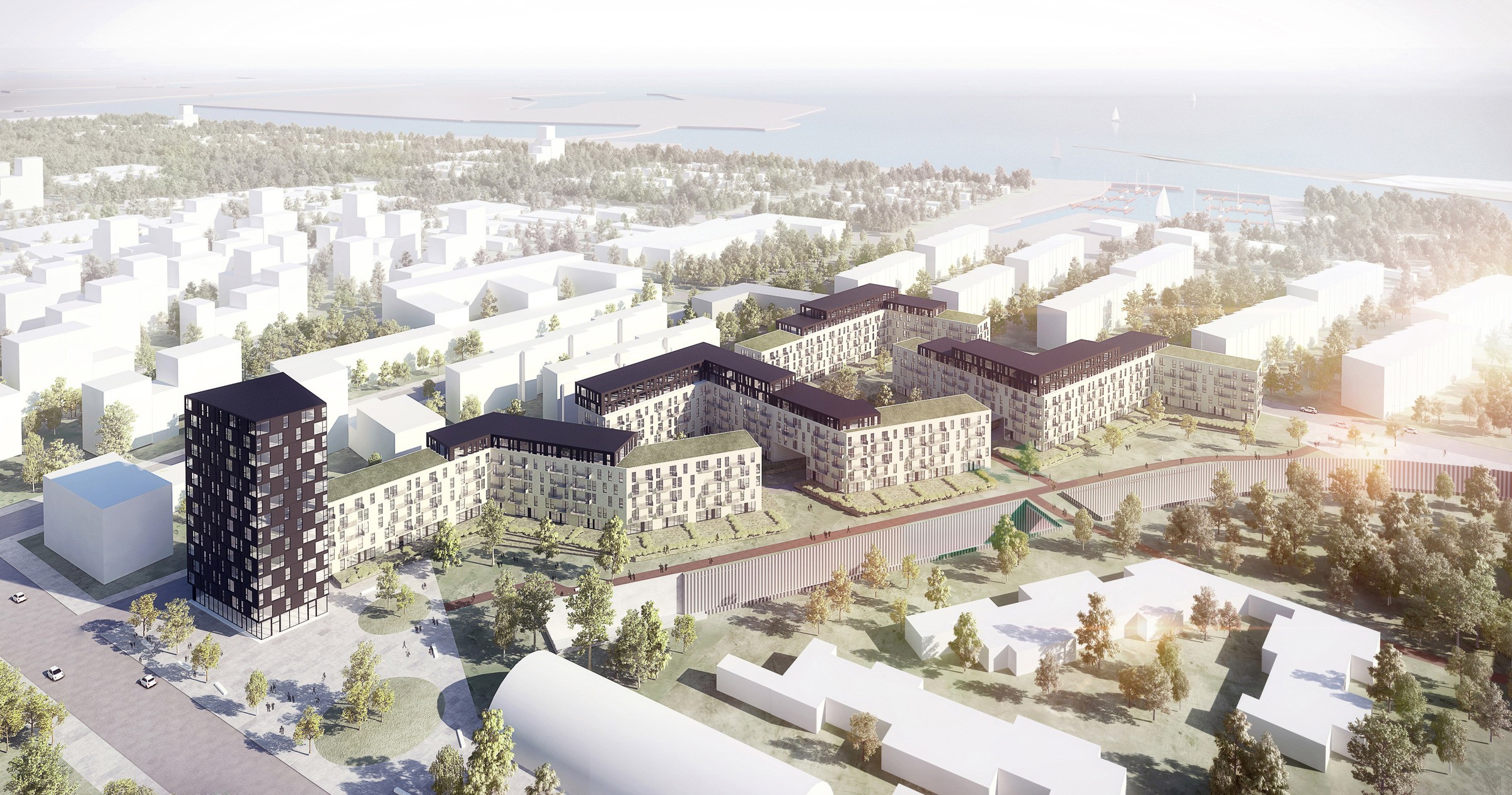 Skanska Copenhagen residential aerial view Skanska Copenhagen residential aerial view