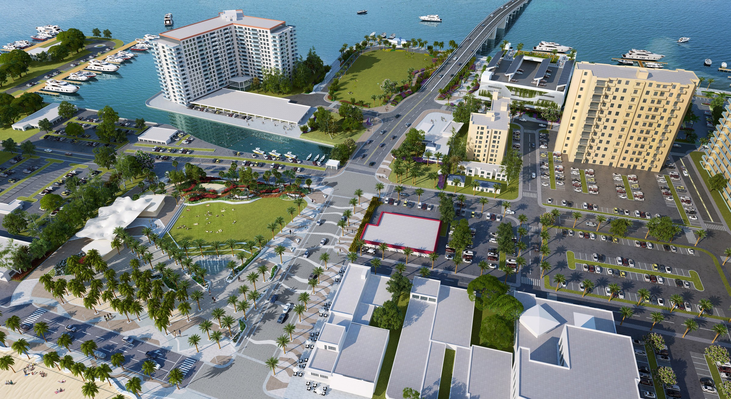 hi-res image Las Olas - Aerial Perspective Rendering hi-res image Las Olas - Aerial Perspective Rendering