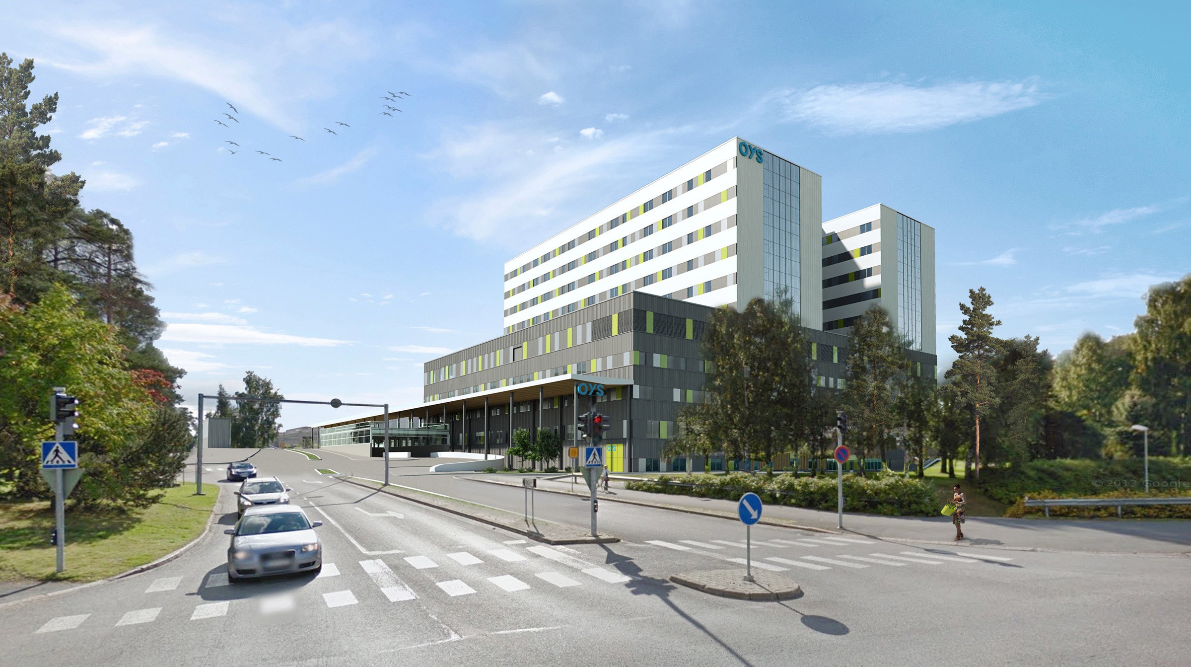 20200227 Oulu University Hospital street view 20200227 Oulu University Hospital street view