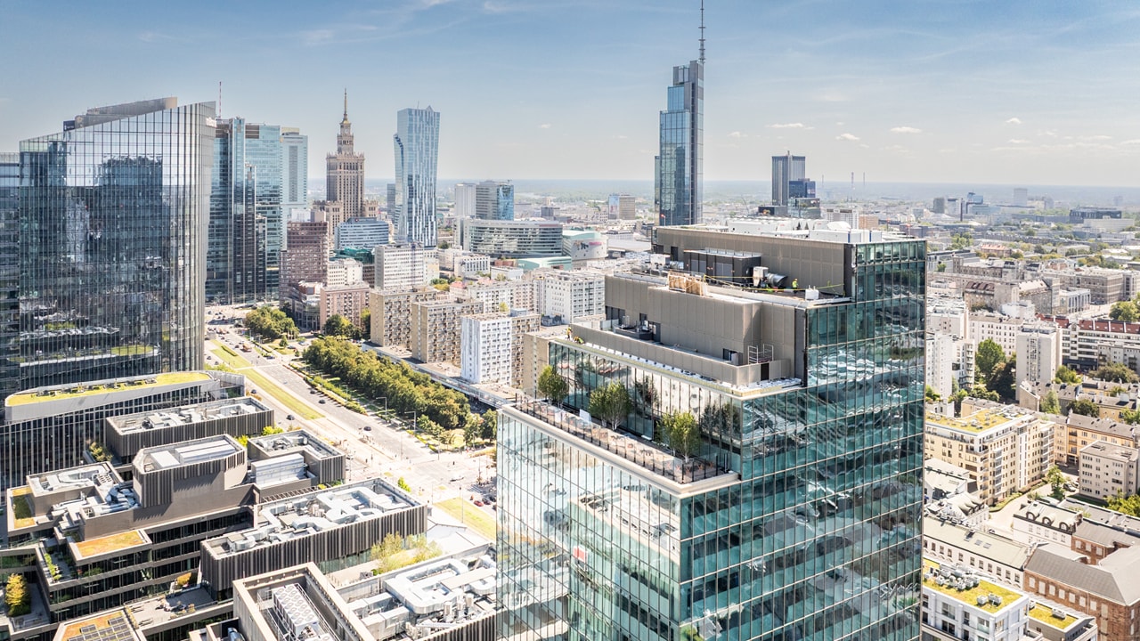 Studio building from a bird's eye view, view of the center of Warsaw Studio building from a bird's eye view, view of the center of Warsaw