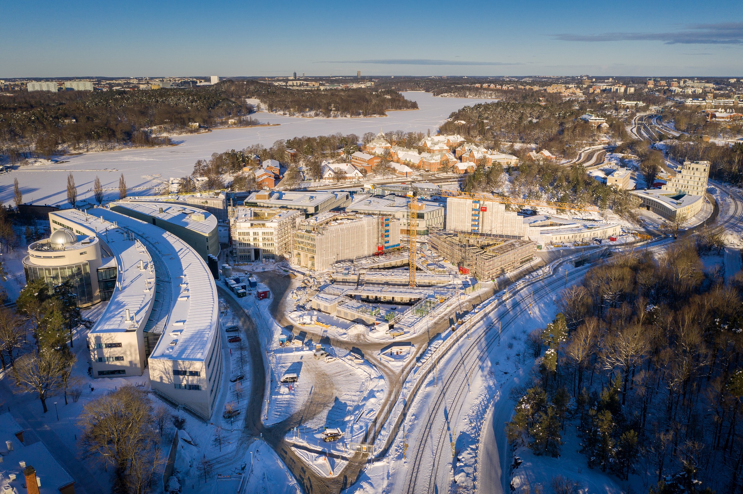 In total, Skanska's assignments comprised 65,000 square meters. View from above of Campus Albano.