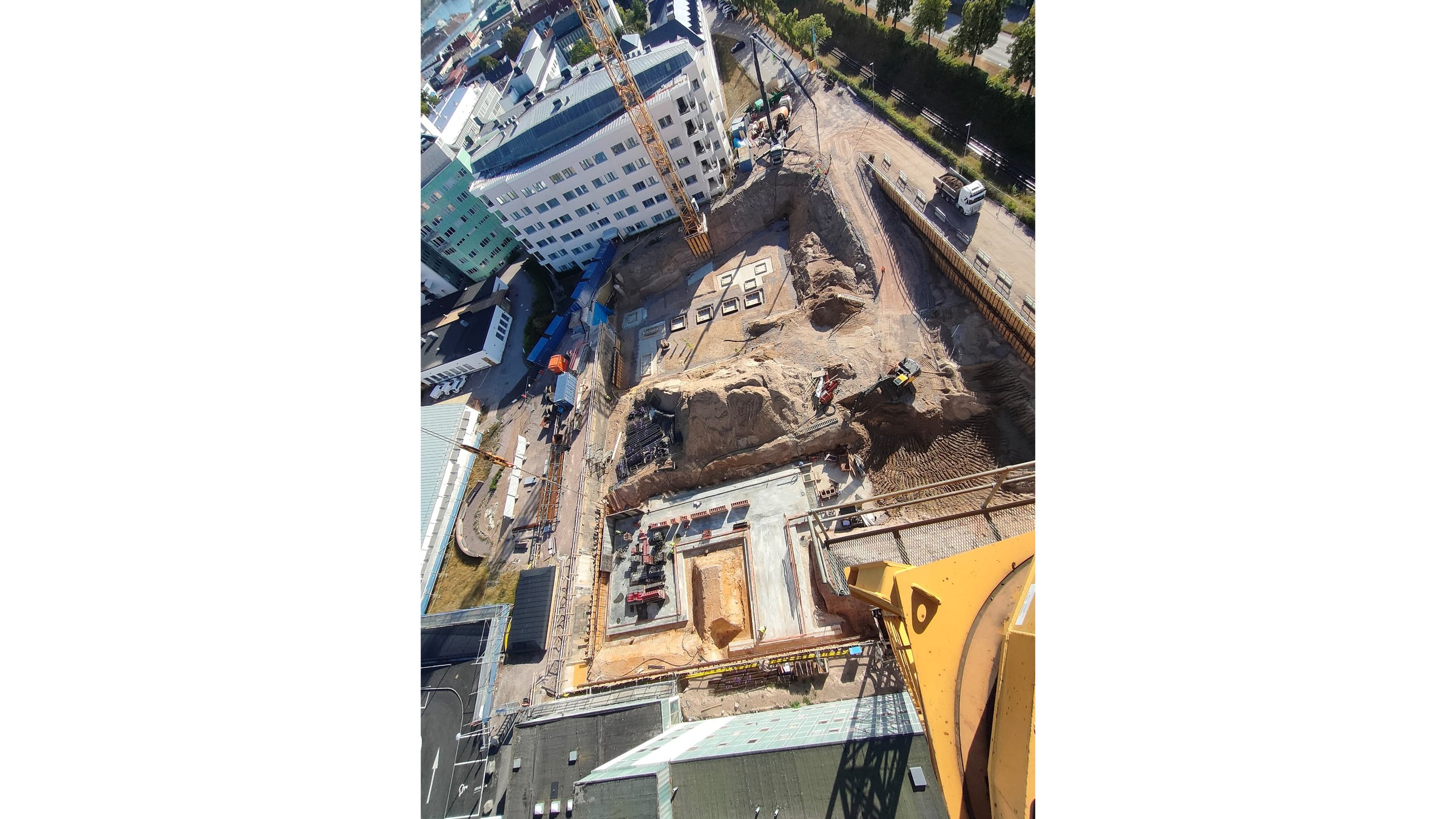 The construction site from above.