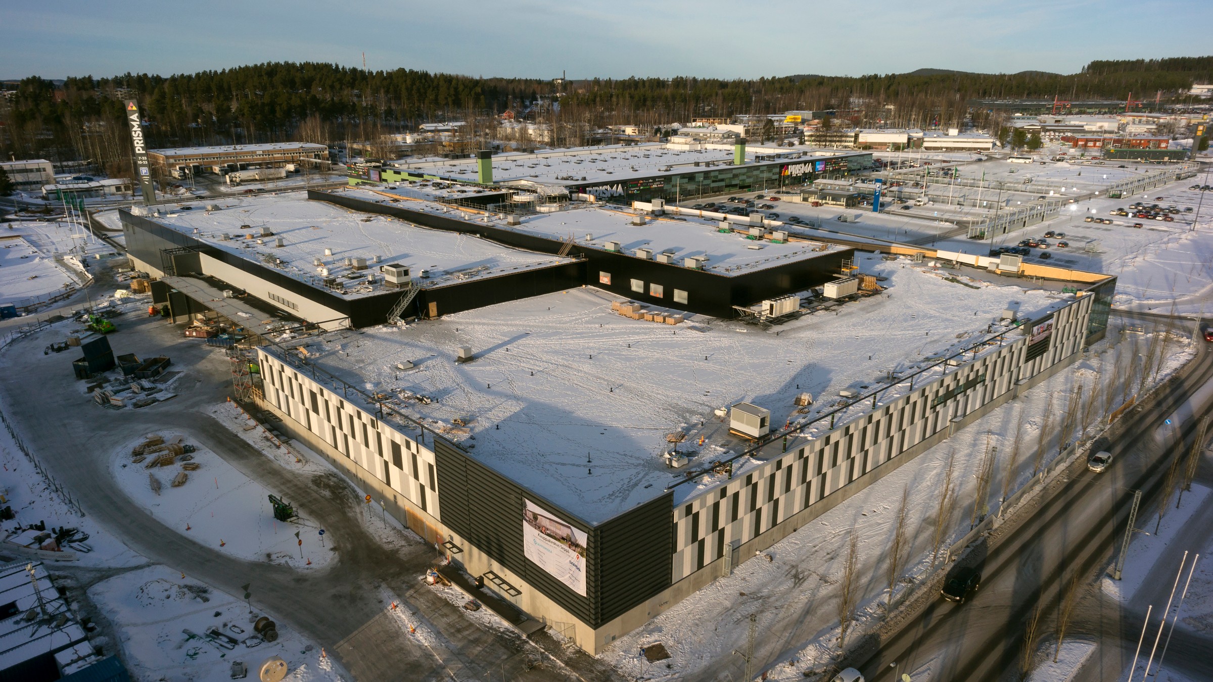 Ilmakuva Kauppakeskus Sepän työmaalta tammikuulta