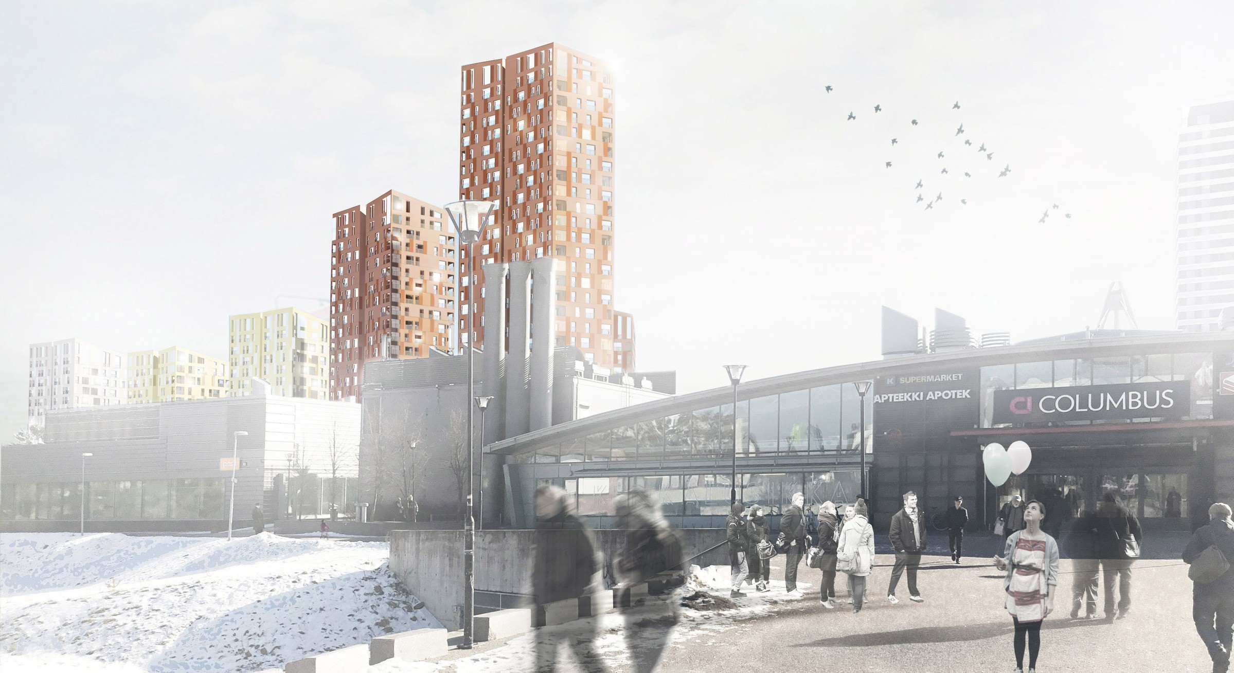 33-kerroksinen Atlas rakentuu aiemmin tänä vuonna käynnistyneen 24-kerroksisen Hyperionin rinnalle. Kuva: B&M Architects