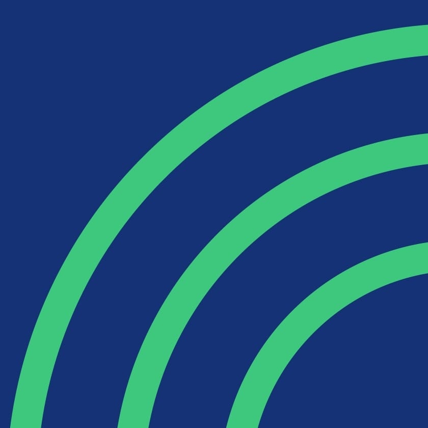 Abstract design with green curved lines on a dark blue background for modern visual appeal.