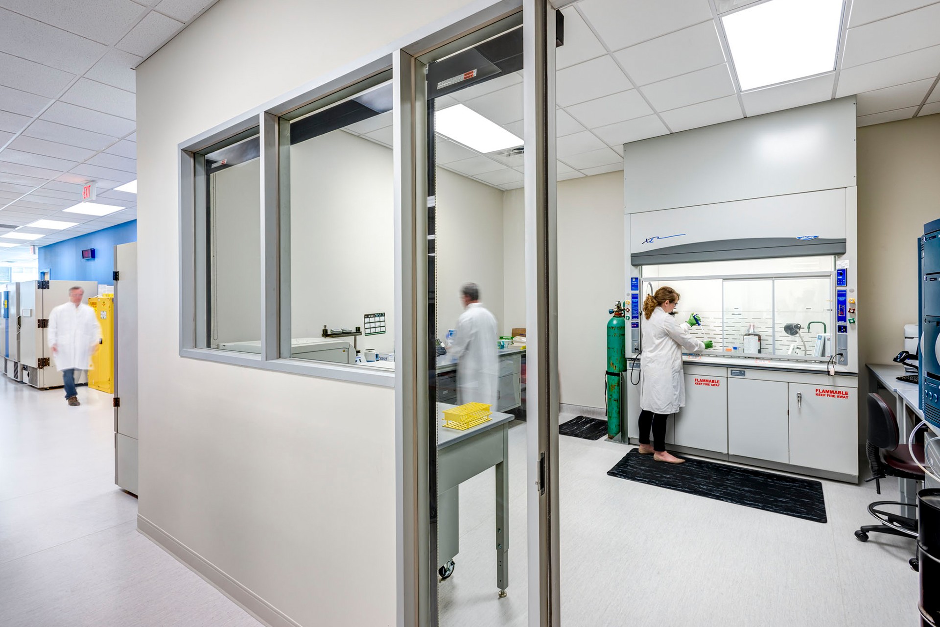 Team works in a research and development laboratory Team works in a research and development laboratory