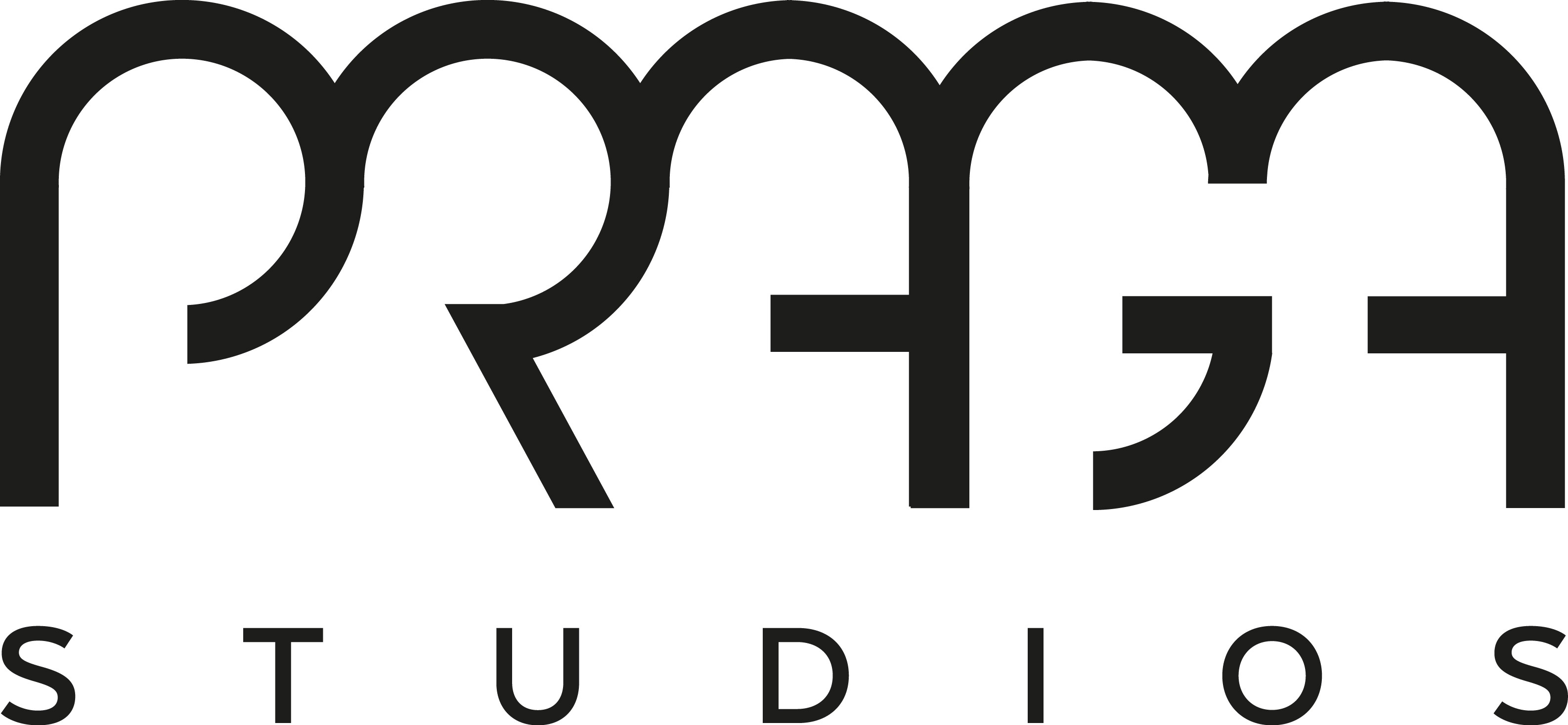 Logo Praga Studios Logo Praga Studios s tučnou, moderní černou typografií na bílém pozadí.