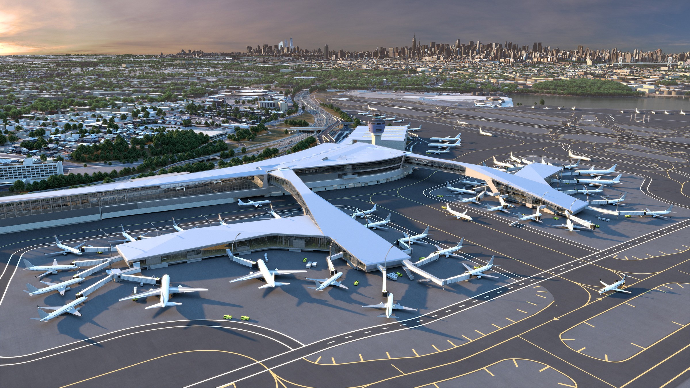 20160601 LaGuardia Central Aerial Rendering 20160601 LaGuardia Central Luftvy Rendering
