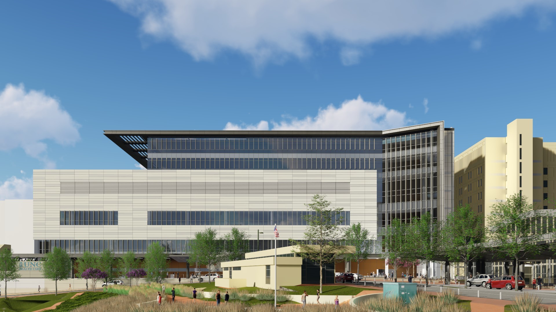 Kirurgiskt torn rendering öst - bild UNC Health Care