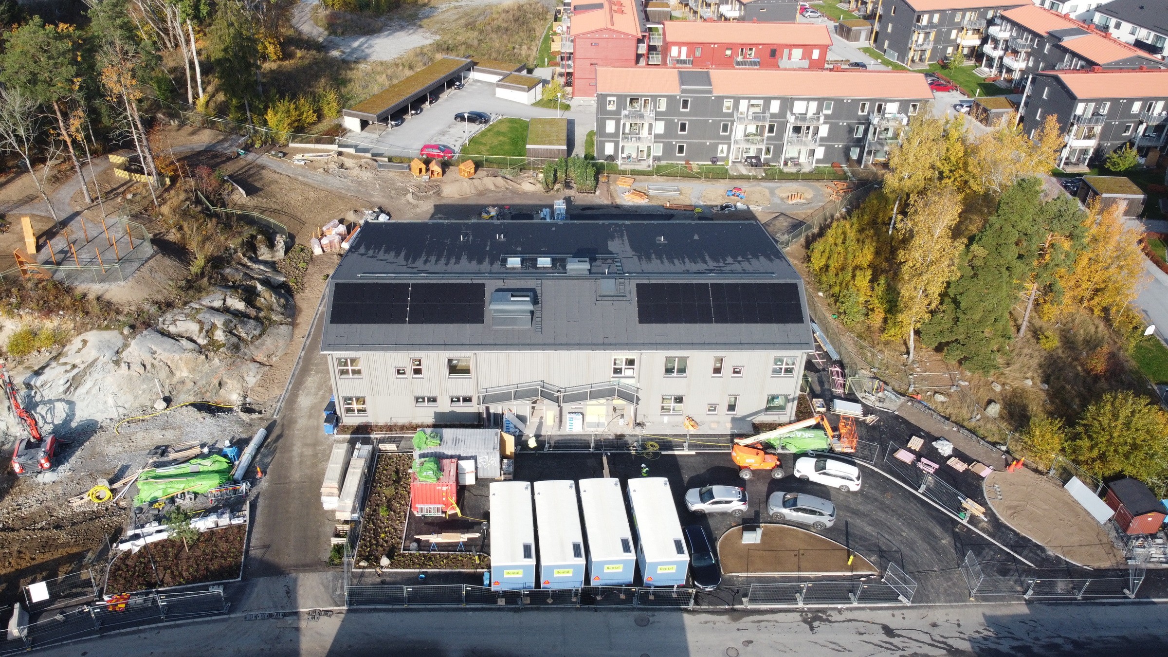 Bild av förskolan ovanifrån.