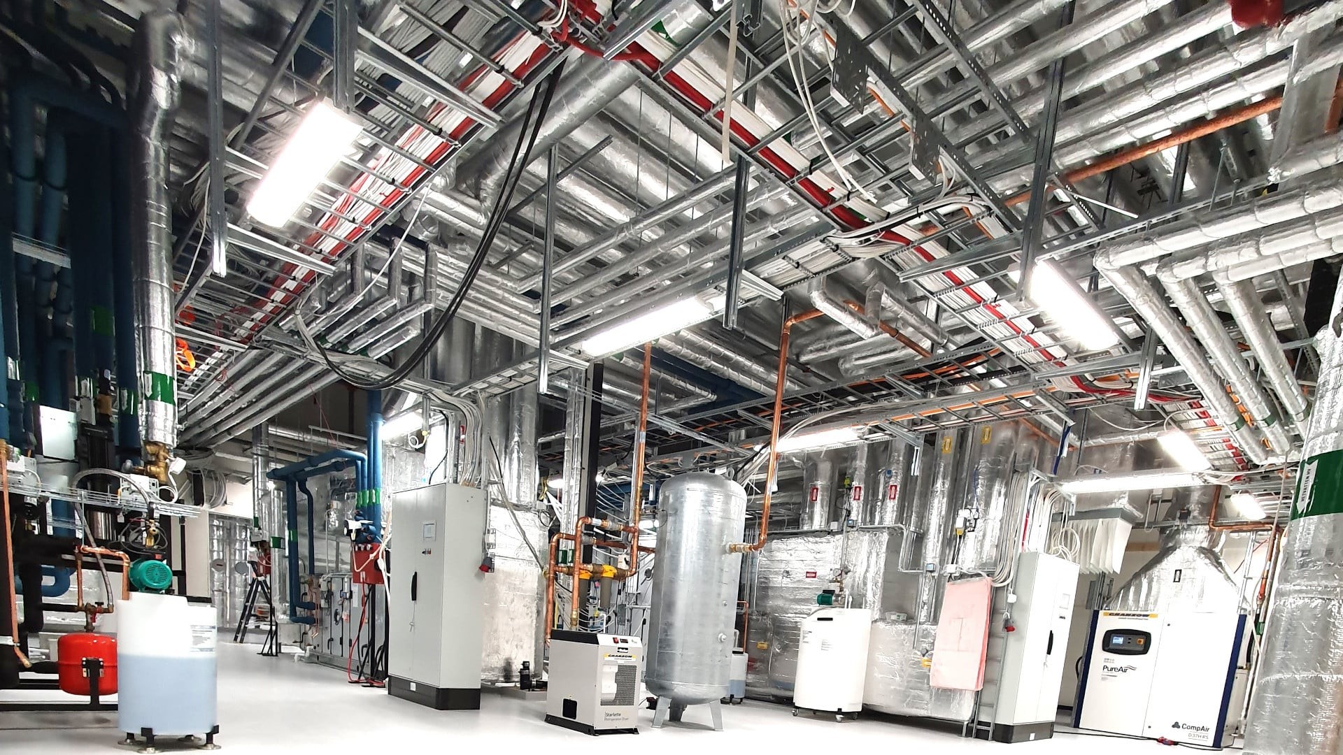 Renoverat ventilationsrum på Lab medicin, Universitetssjukhus i Lund.