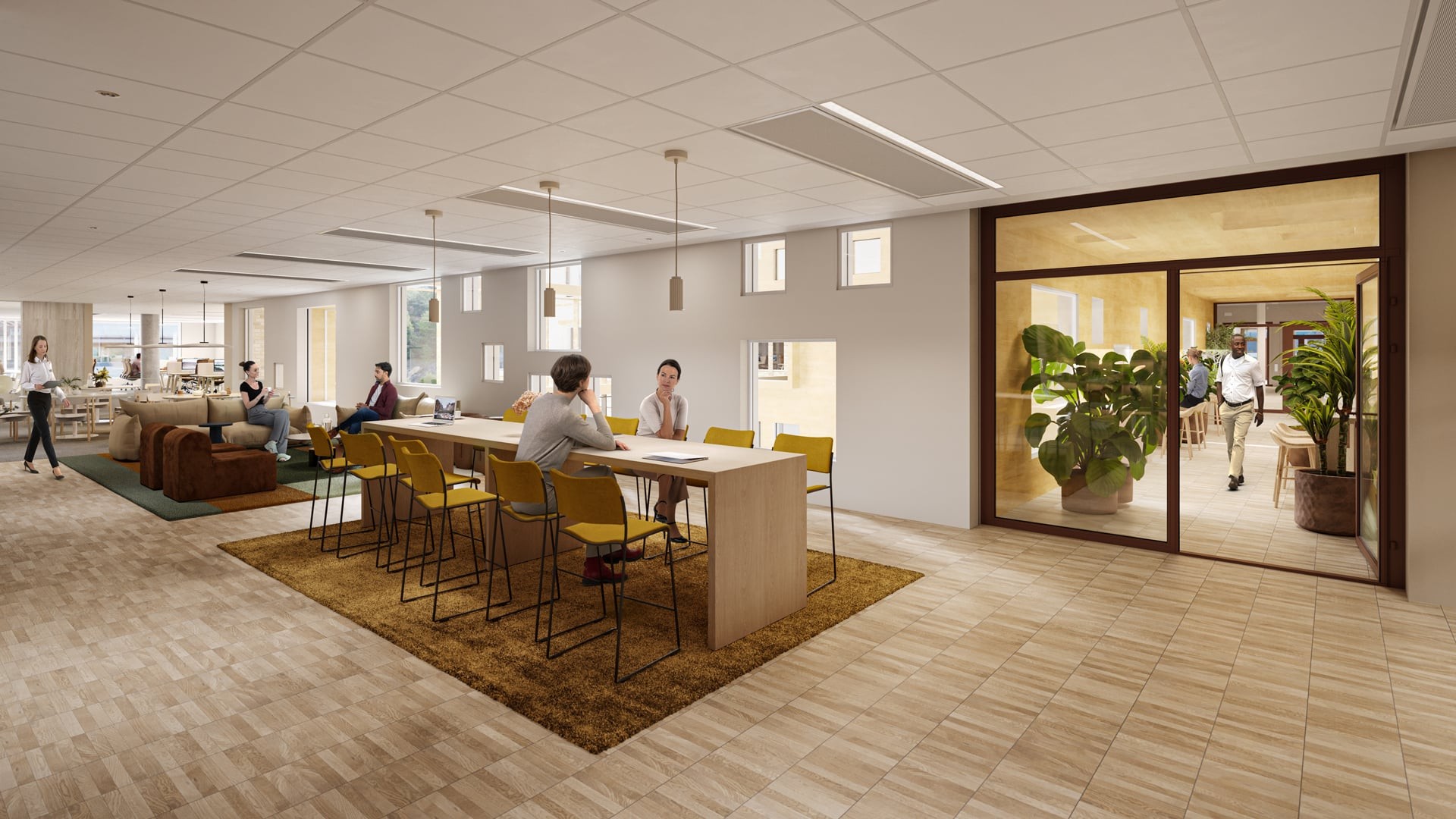 Solna Link ett kontor med folk som arbetar.