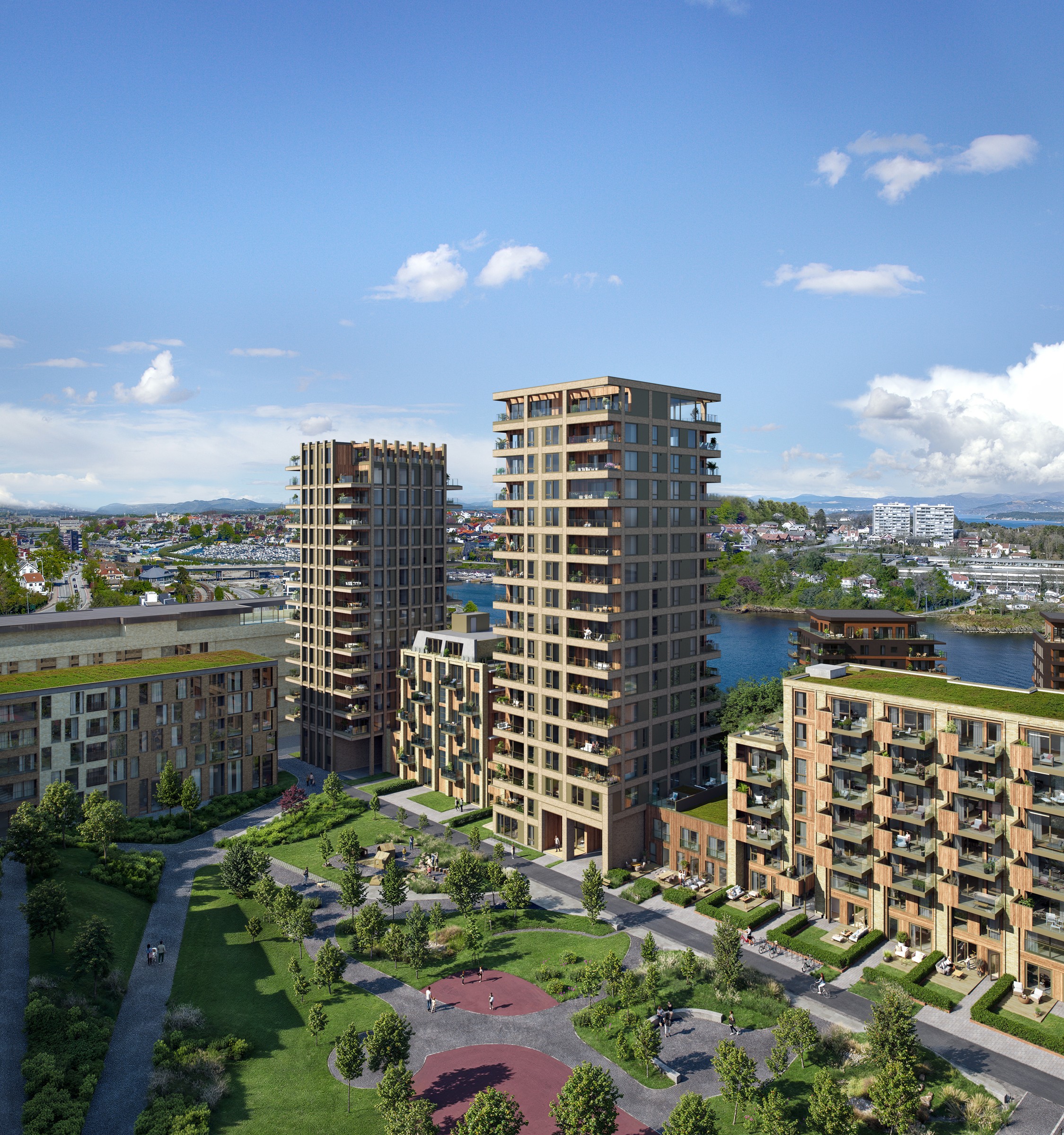 Sytten, Hillevaag - Stavanger Skissetegning som viser det nye boligprosjektet Sytten i Stavanger